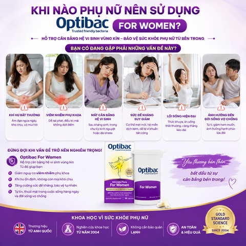 Lợi khuẩn Optibac Probiotics For Women dành cho phụ nữ 90 viên