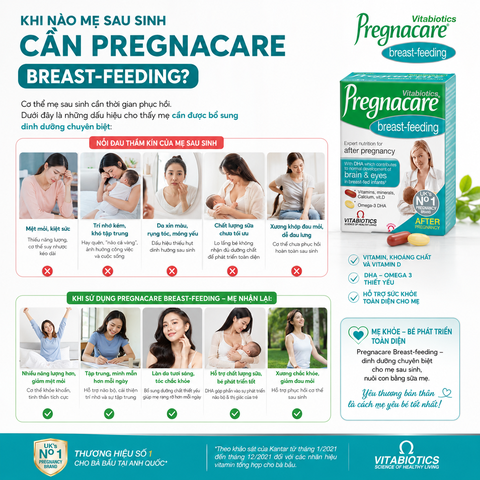 Vitabiotics Pregnacare Breast - feeding 84 tabs bổ sung vitamin và khoáng chất cho phụ nữ cho con bú