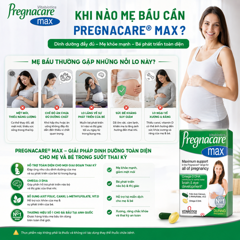 TPBVSK Pregnacare Max  bổ sung vitamin,khoáng chất cho phụ nữ mang thai &cho con bú vitabiotics 84 viên