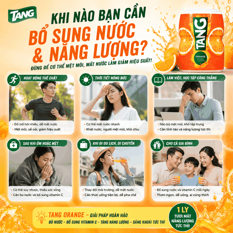 Bột pha nước cam Tang Orange Naranja Mỹ tốt cho sức khỏe hộp 566g