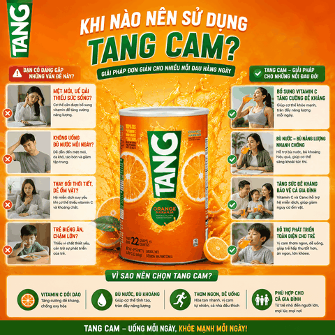 Bột pha nước cam Tang Orange Naranja Mỹ tốt cho sức khỏe 2.04kg