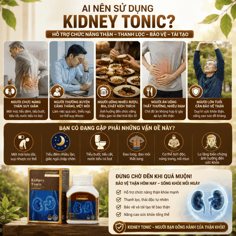 Bổ thận vitatree kindey tonic 100 tablets tăng cường chức năng thận, tráng dương hỗ trợ sinh lý nam