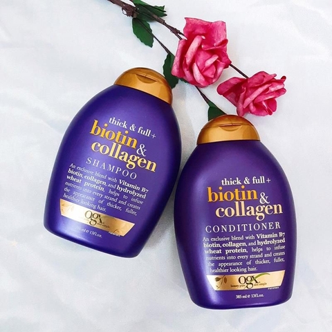 Dầu xả OGX Biotin & Collagen Conditioner giảm gãy rụng tóc chai 385ml