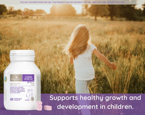 Viên nhai bioisland lysine tăng chiều cao cho trẻ từ 6 tuổi trở lên hộp 60 viên