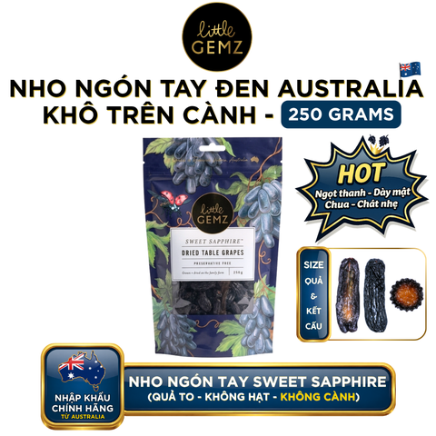 Nho khô Ngón Tay Little Gemz Sweet Sapphire Dried Grapes Clusters 250g