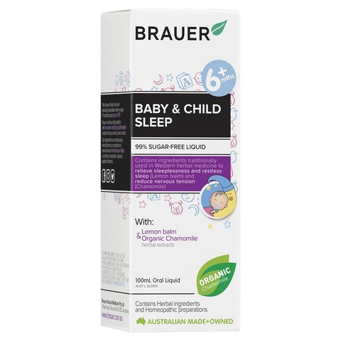 Siro brauer baby & child sleep hỗ trợ giấc ngủ cho bé từ 6 tháng chai 100ml