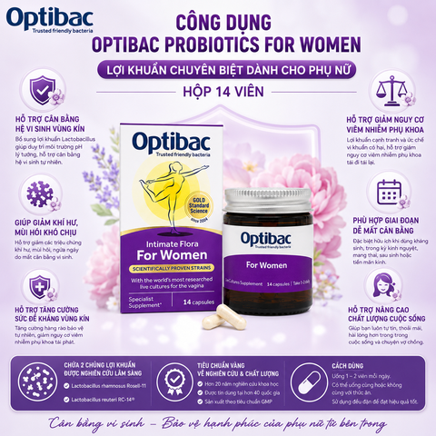 Lợi khuẩn Optibac Probiotics For Women dành cho phụ nữ 14 viên