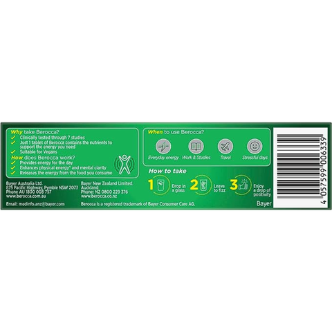 Vitamin tổng hợp berocca giúp bổ sung năng lượng vị cam hộp 15 viên sủi