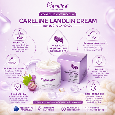Careline Lanolin Cream - Kem dưỡng da mỡ cừu