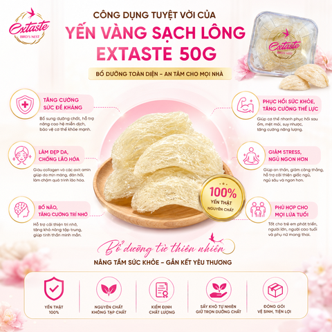 Yến vàng sạch lông Extaste 50g