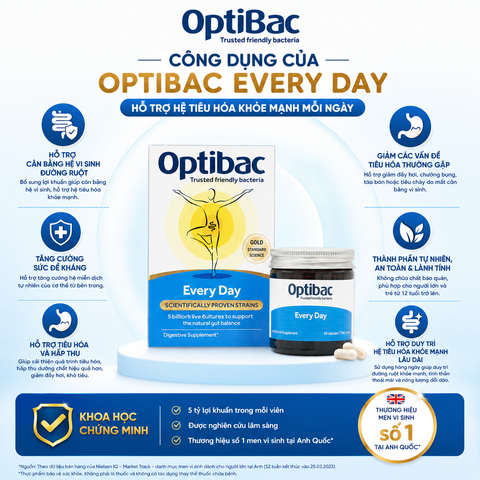 Men vi sinh Optibac Probiotics Every Day hàng ngày 30 viên