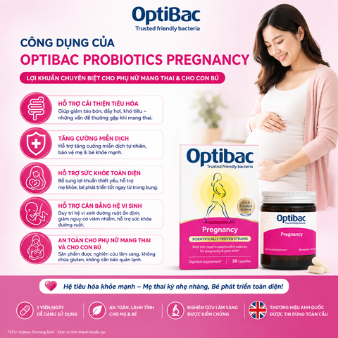 Lợi khuẩn Optibac Probiotics Pregnancy cho phụ nữ mang thai và cho con bú 30 viên