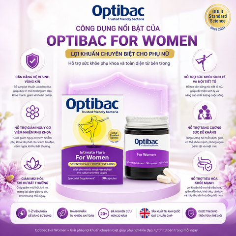 Lợi khuẩn Optibac Probiotics For Women dành cho phụ nữ 30 viên