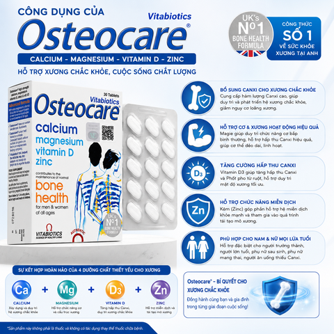 Vitabiotics Osteocare Calcium Magnesium Vitamin D Zinc 30tables