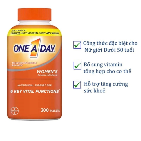 Vitamin tổng hợp cho nữ dưới 50 tuổi one a day women's formula hộp 300 viên