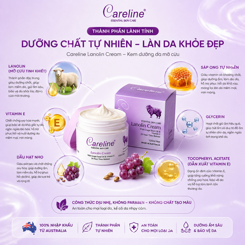 Careline Lanolin Cream - Kem dưỡng da mỡ cừu