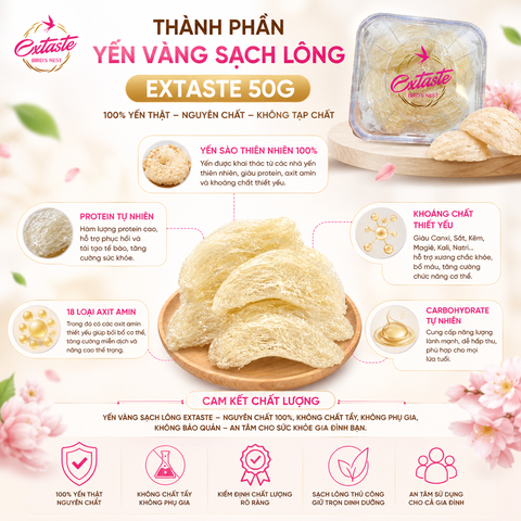 Yến vàng sạch lông Extaste 50g