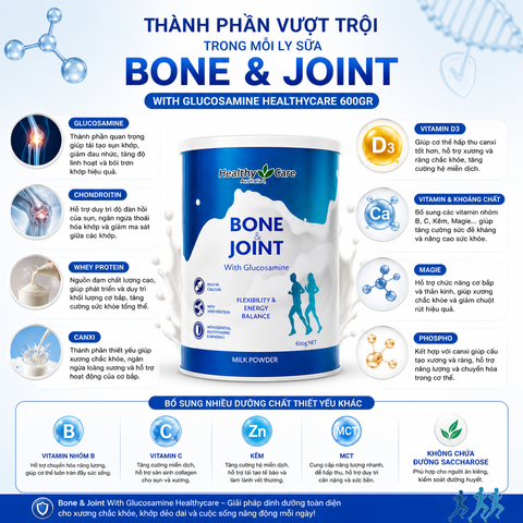 Sữa Bone & Joint With Glucosamin Healthycare 600gr