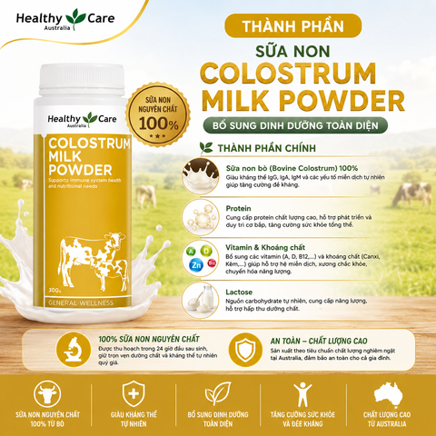 Sữa non Colostrum Milk Powder Healthy Care bổ sung dinh dưỡng hộp 300g