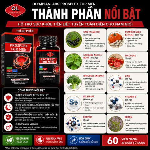 Hỗ trợ tiền liệt tuyến OlympinLabs Prosplex For Men 60 viên