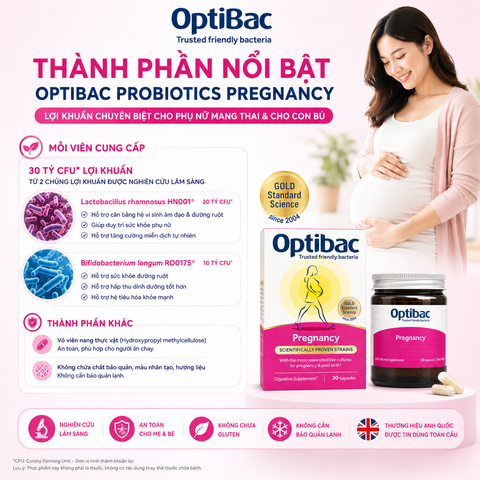 Lợi khuẩn Optibac Probiotics Pregnancy cho phụ nữ mang thai và cho con bú 30 viên