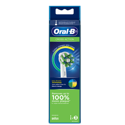 Bộ 3 đầu bàn chải điện oral-b thay thế 3 brush heads cross action nội địa Úc