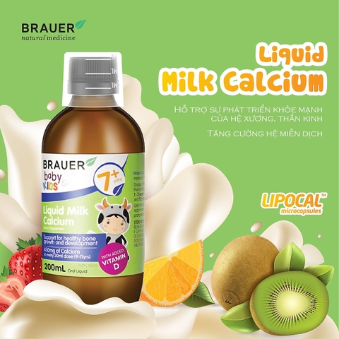 Thực phẩm bổ sung Canxi dạng sữa Brauer Baby Kids 200ml cho bé từ 7 tháng tuổi