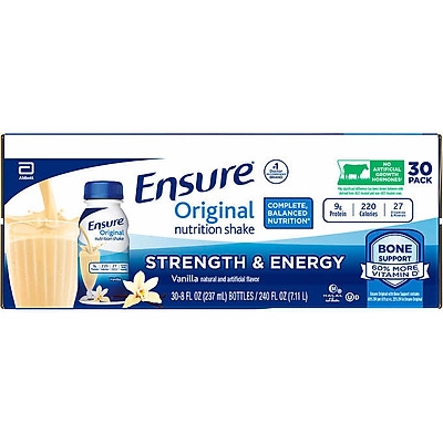 Sữa nước Ensure Original Nutrition Shake của Mỹ chai 237ml - Mã thùng 30 chai