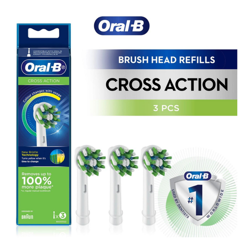 Bộ 3 đầu bàn chải điện oral-b thay thế 3 brush heads cross action nội địa Úc