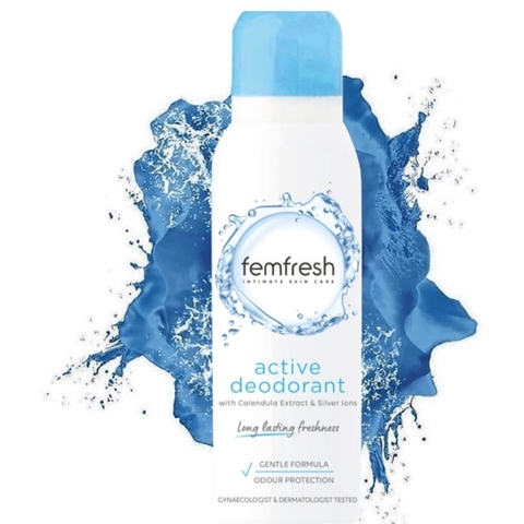 Xịt khử mùi và thơm mát vùng kín cao cấp Femfresh Active Deodorant 125ml