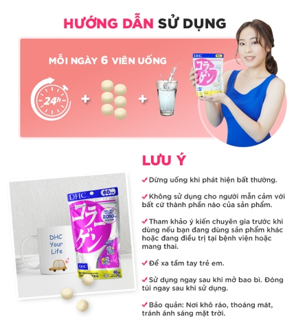 Viên uống bổ sung collagen DHC Nhật Bản 90 ngày hỗ trợ tăng khả năng đàn hồi của da, căng mịn 540 viên
