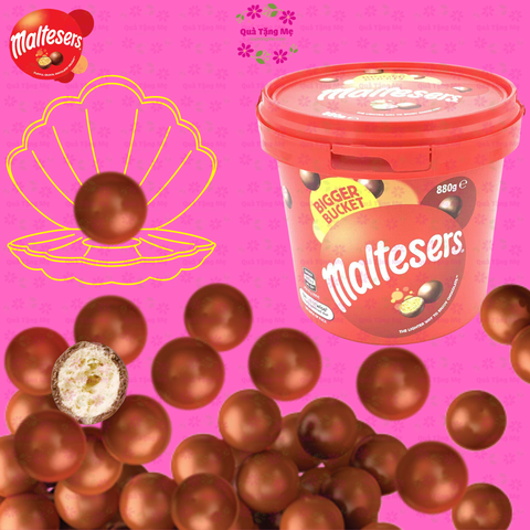 Bánh xốp mạch nha bọc socola Maltesers Bigger Bucket 880g
