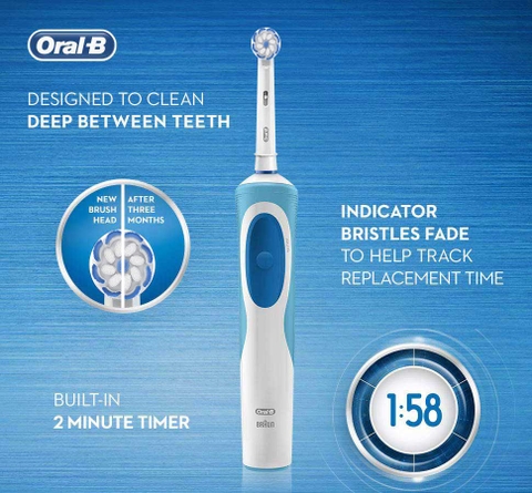 Bàn chải máy  Oral-B Vitality Lông bàn chải siêu mỏng giúp làm sạch và bảo vệ nướu vượt trội