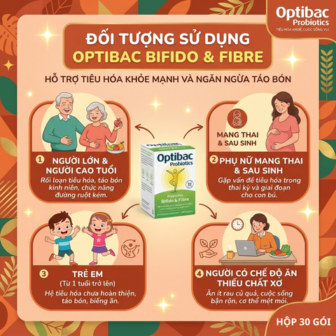 Thực phẩm bảo vệ sức khoẻ Optibac Bifido&Fiber 30 sachets