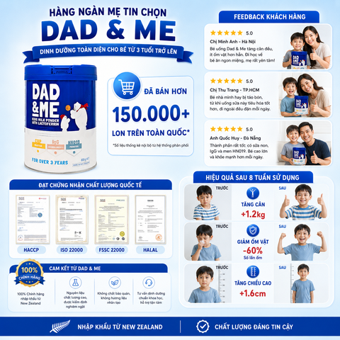 Sữa Dad & Me Kids Milk Powder with Lactoferrin từ 3 tuổi 800g