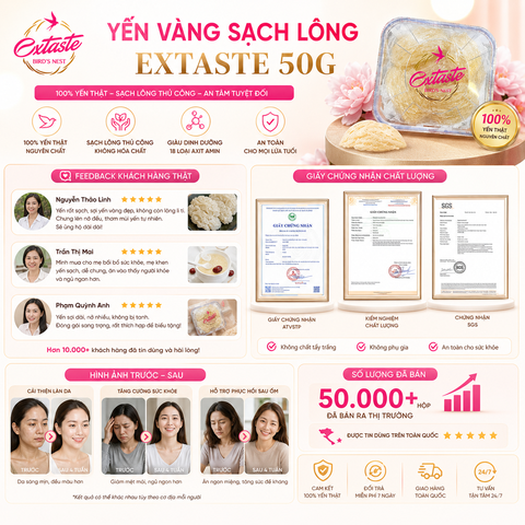 Yến vàng sạch lông Extaste 50g