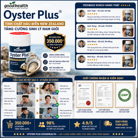 Tinh chất hàu biển Oyster Plus Goodhealth tăng cường sức khỏe sinh lý nam giới 60 viên