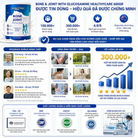 Sữa Bone & Joint With Glucosamin Healthycare 600gr