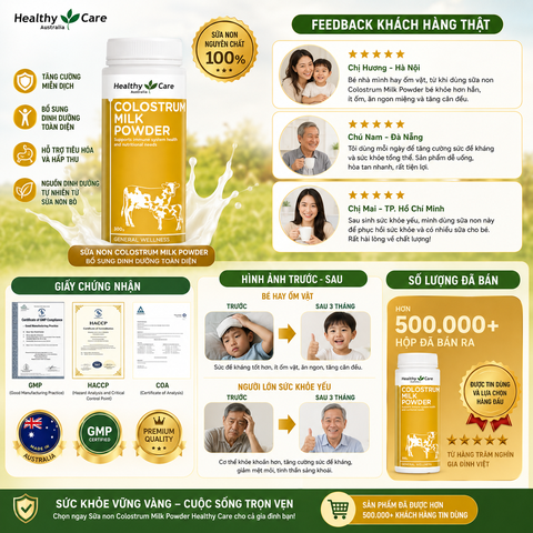 Sữa non Colostrum Milk Powder Healthy Care bổ sung dinh dưỡng hộp 300g