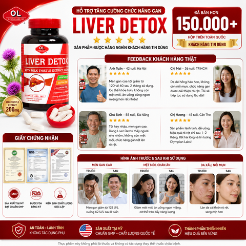 Hỗ trợ tăng cường chức năng gan Olympian Labs Liver detox hộp 60 viên
