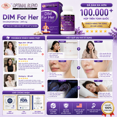 Hỗ trợ cải thiện nội tiết tố cho phụ nữ Olympian Labs Dim For Her 30 viên
