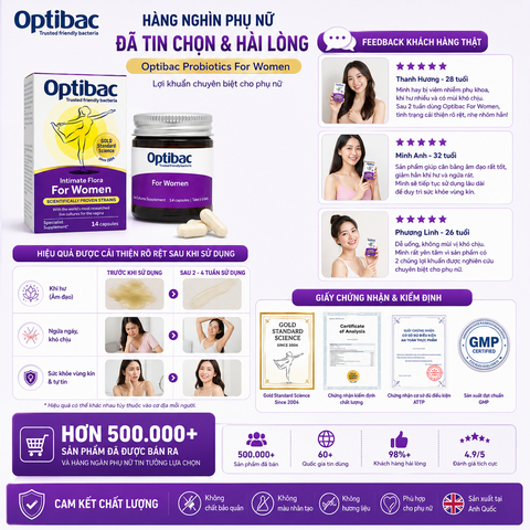 Lợi khuẩn Optibac Probiotics For Women dành cho phụ nữ 14 viên