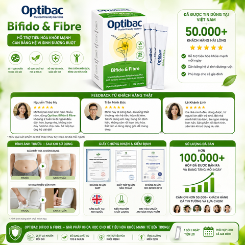 Thực phẩm bảo vệ sức khoẻ Optibac Bifido&Fiber 30 sachets
