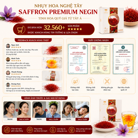 Nhụy hoa nghệ tây saffron premium negin 3g tây á