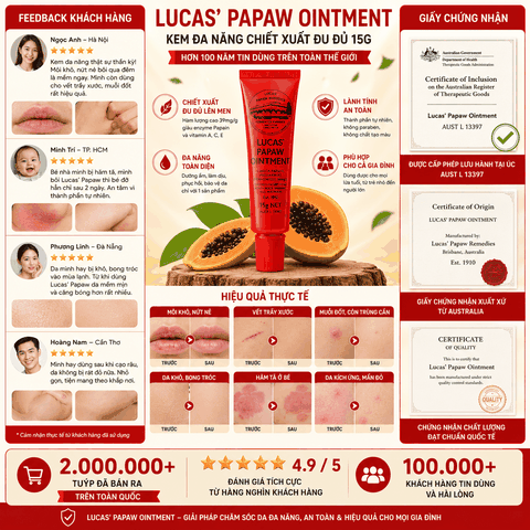 Kem đa năng Lucas' Papaw Ointment 15g chiết xuất đu đủ