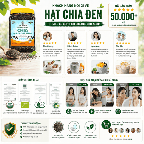 Hạt chia đen The Seed Co certified organic chia seeds 1.6 kg hạt chia đen