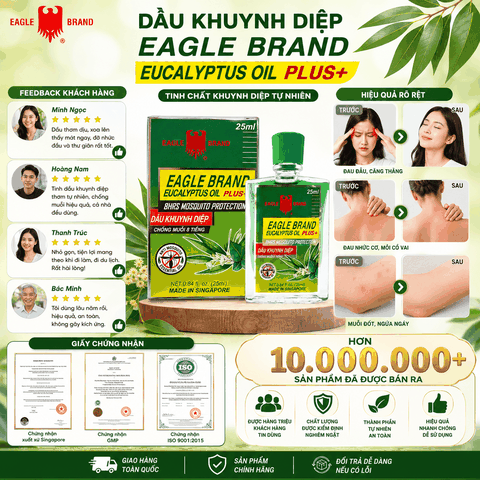 Dầu Khuynh Diệp Chống Muỗi Eagle Brand Plus+ 25ml