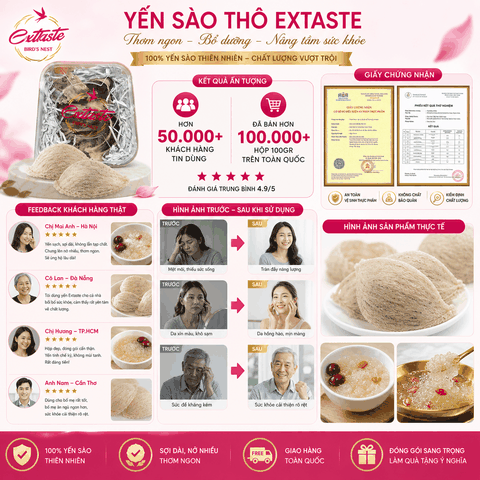 Yến sào thô Extaste Brid’s Nest 100gr thơm ngon bổ dưỡng