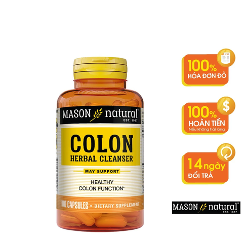 Viên Uống Hỗ Trợ Chức Năng Đại Tràng MASON NATURAL Colon Herbal Cleanser 100 Viên