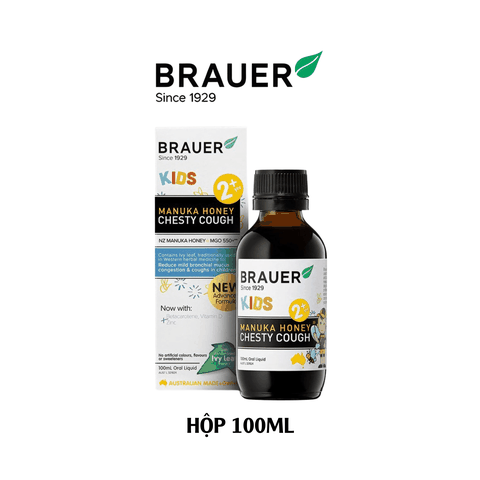 Siro giảm ho có đờm dạng lỏng Brauer Chesty Cough cho bé từ 2 tuổi trở lên 100ml